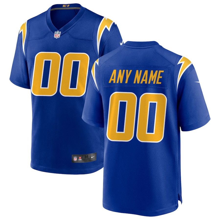 Men Los Angeles Chargers Nike Royal Alternate Custom Game NFL Jersey->customized nfl jersey->Custom Jersey